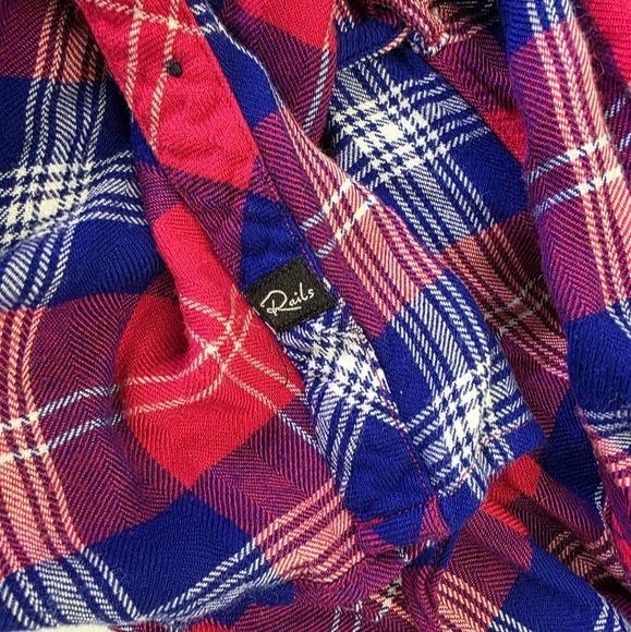 Rails Brooke Plaid Mini Dress in Cobalt & Cherry & white - Picture 7 of 12